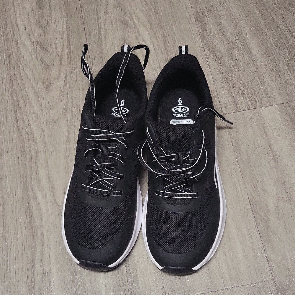 Athletic Works Black Sneakers with White Trim